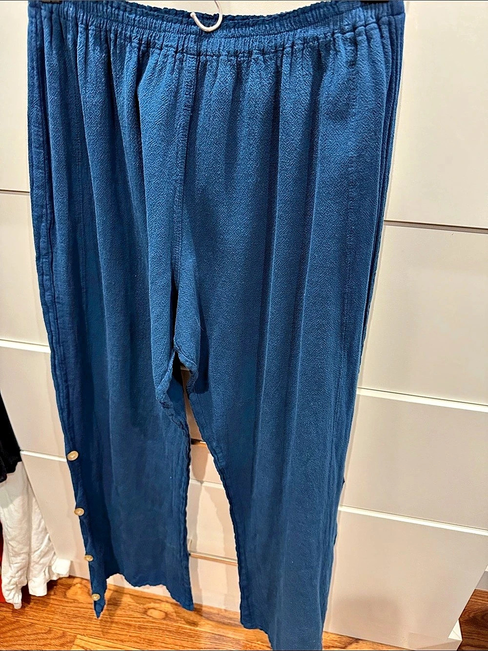 Cotton Ways Wide Leg Cotton Pants in Blue